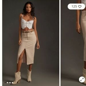 PAIGE Angela Midi Denim Skirt Size 28